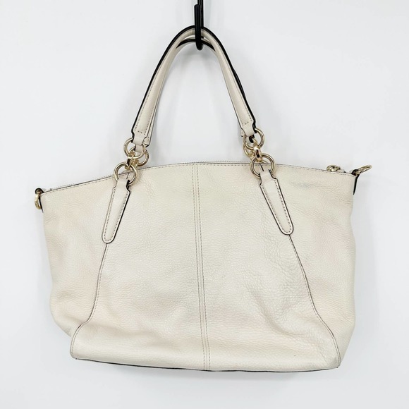 Coach Cream Satchel with Gold Accents - Picture 8 of 12